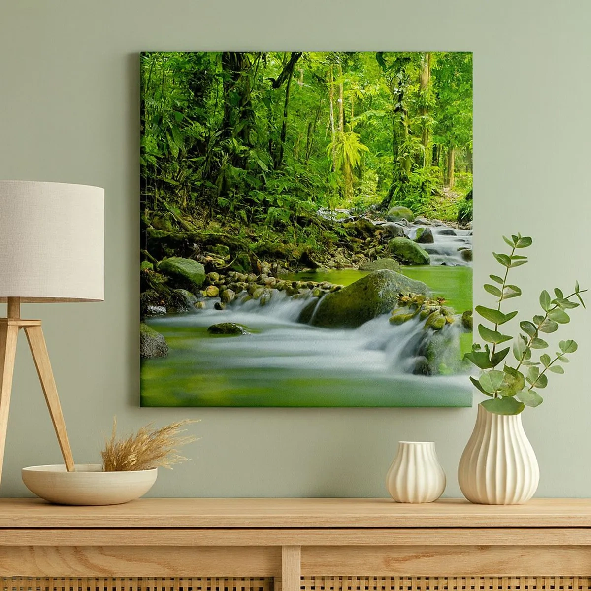 Impression sur toile - Image sur toile - Nager dans un océan de verdure - 30x30 cm