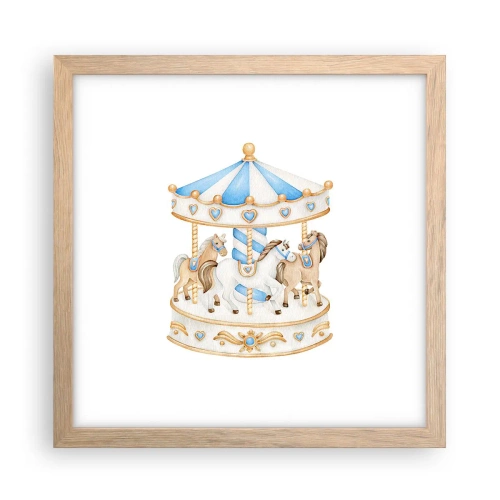 Affiche dans un chêne clair - Poster - Douce enfance - 30x30 cm