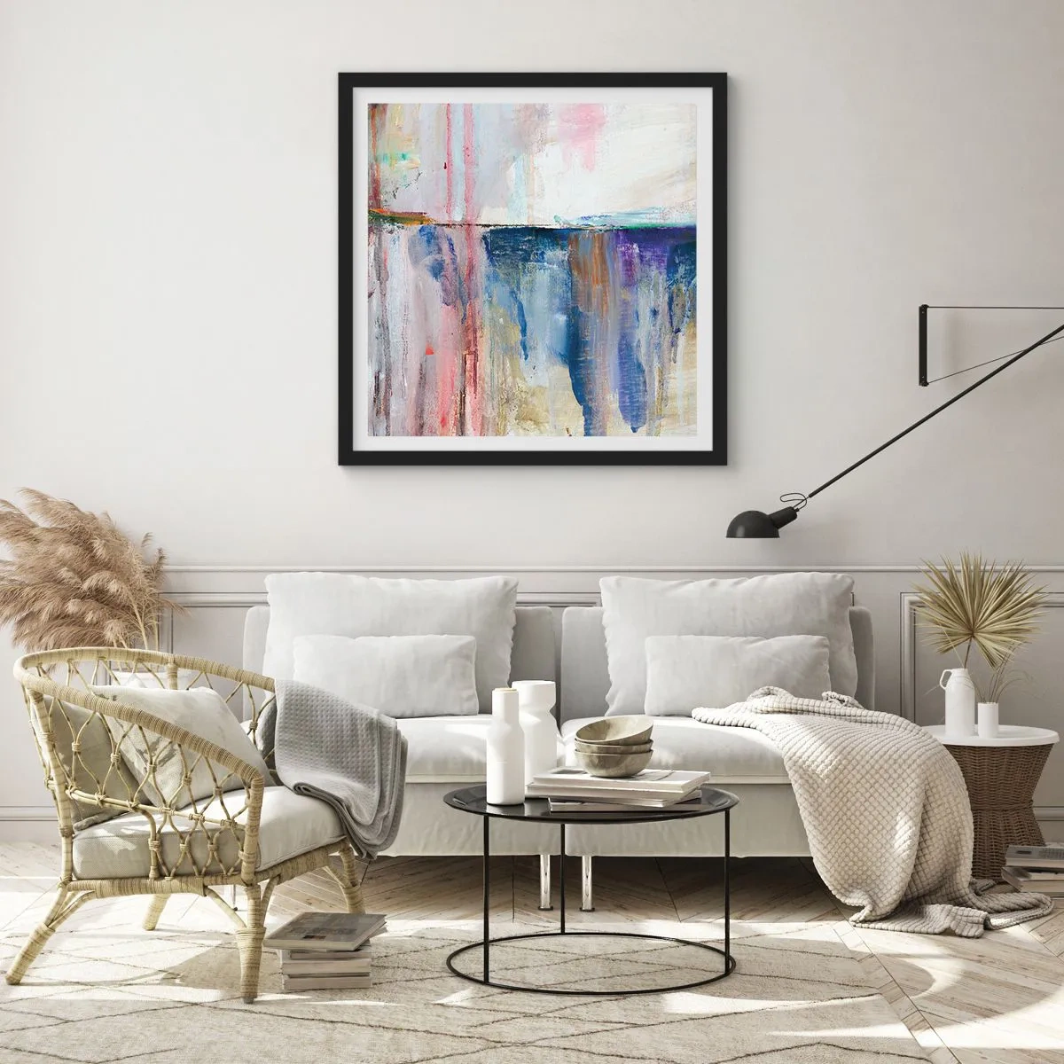 Affiche dans un cadre noir - Poster - Impressions et associations colorées - 50x50 cm