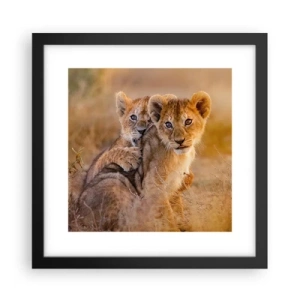 Affiche dans un cadre noir - Poster - Ne pas déranger! On s'amuse - 30x30 cm