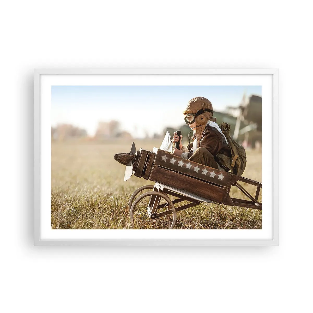 Affiche dans un cadre blanc - Poster - Départ vers un rêve - 70x50 cm