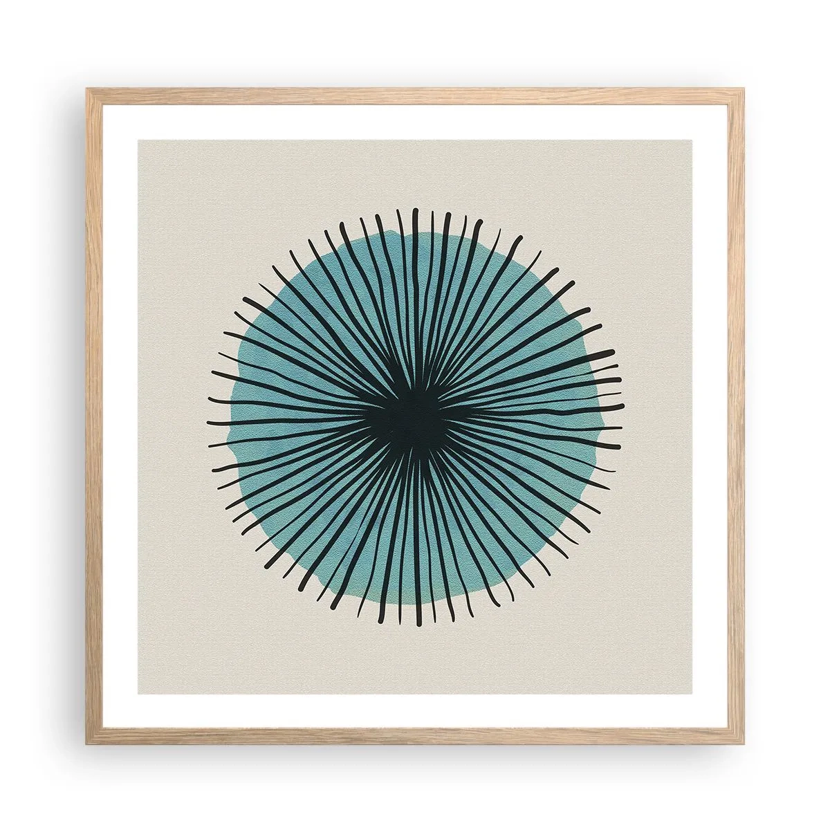 Affiche dans un chêne clair - Poster - Rayonnant dans l'azur - 60x60 cm