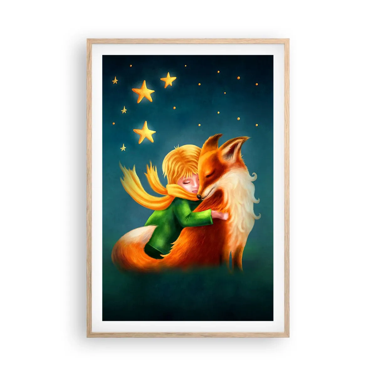 Affiche dans un chêne clair - Poster - Petit Prince - 61x91 cm
