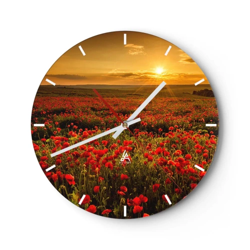 Horloge murale - Pendule murale - Parmi les vagues des prairies bruissantes, parmi les fleurs du déluge - 40x40 cm