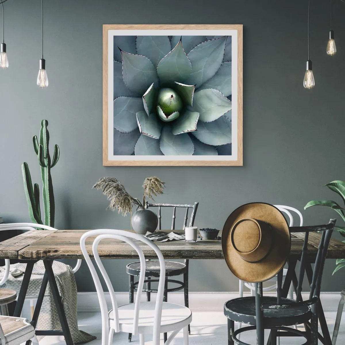 Affiche dans un chêne clair - Poster - Wabi et observe - 60x60 cm