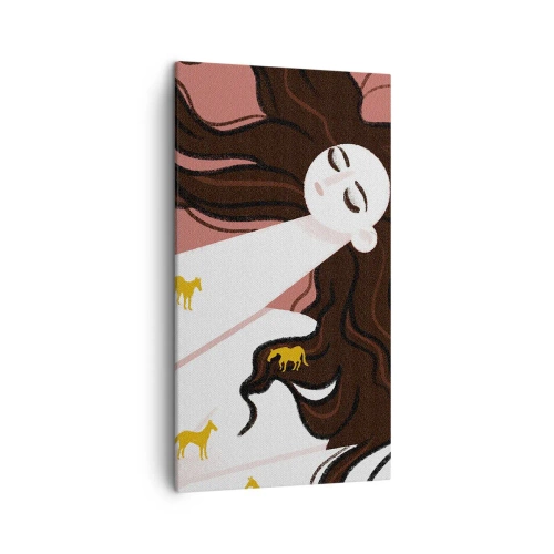 Impression sur toile - Image sur toile - Rêve d'un cheval d'or - 45x80 cm