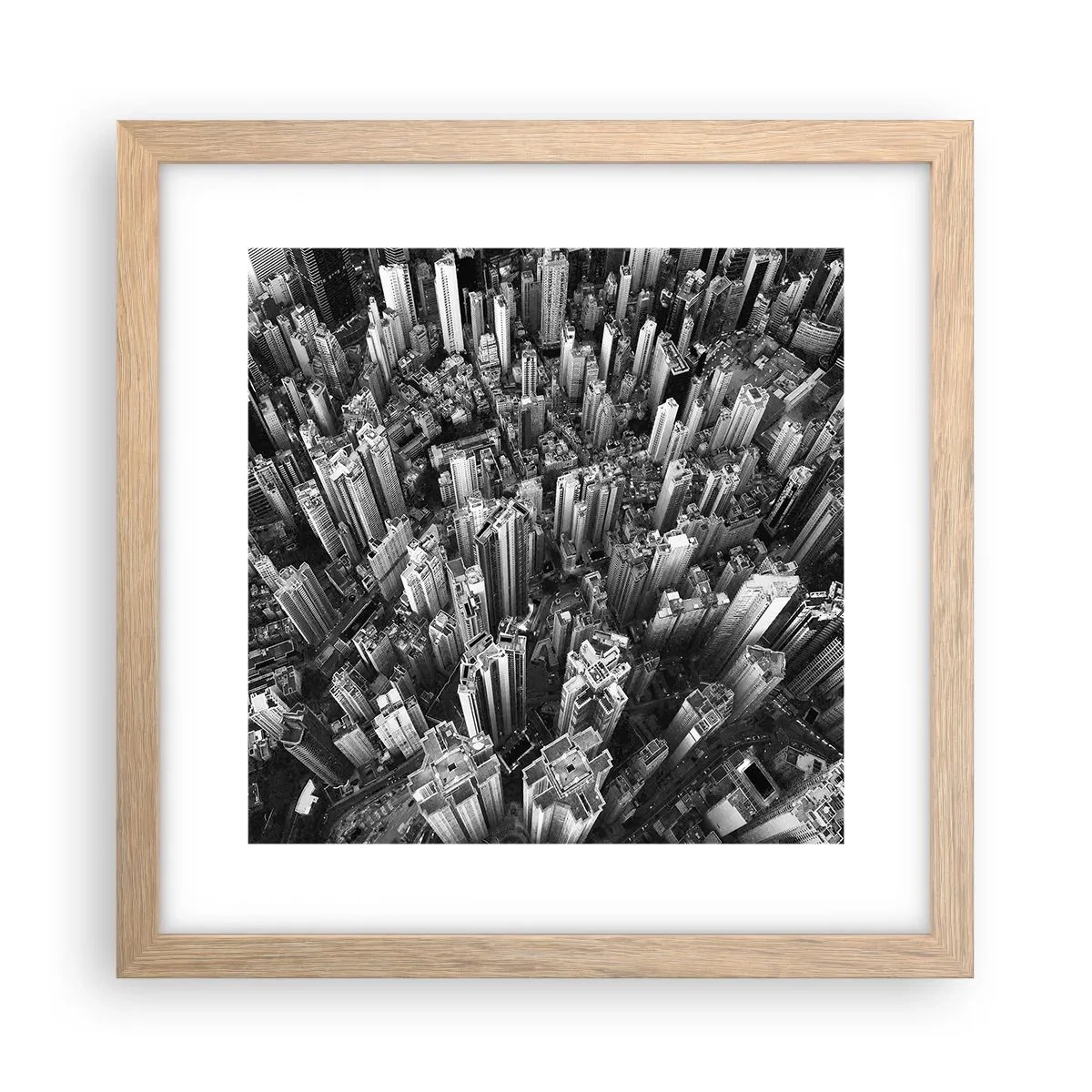 Affiche dans un chêne clair - Poster - Toujours de plus en plus haut - 30x30 cm