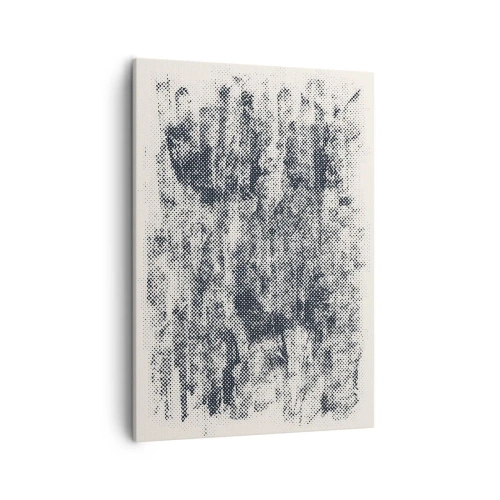 Impression sur toile - Image sur toile - Composition brumeuse abstraite dans des tons de gris - 50x70cm - Composition brumeuse - Décoration murale moderne pour le salon et la chambre ARTTOR