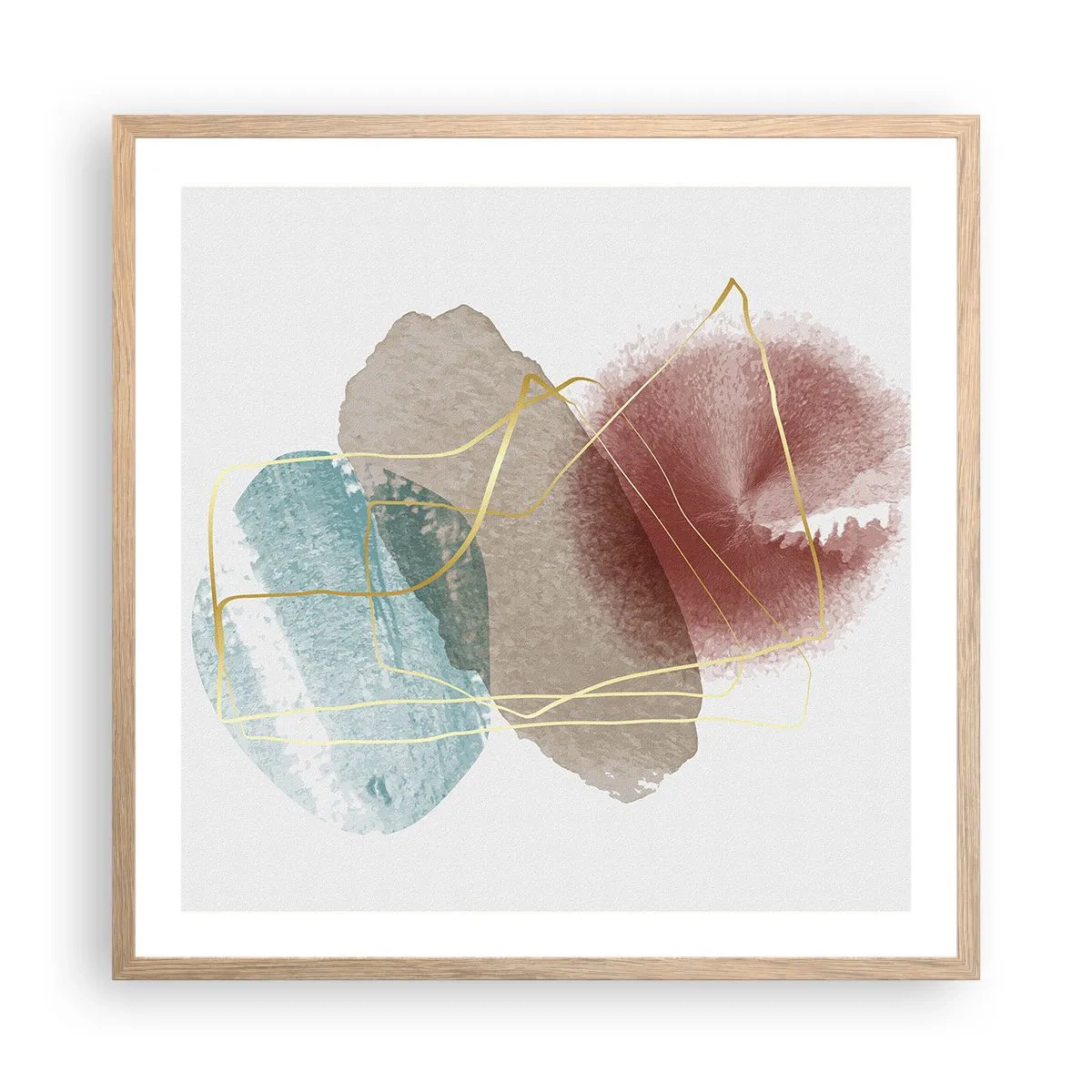 Affiche dans un chêne clair - Poster - Coraux de l'espace - 60x60 cm