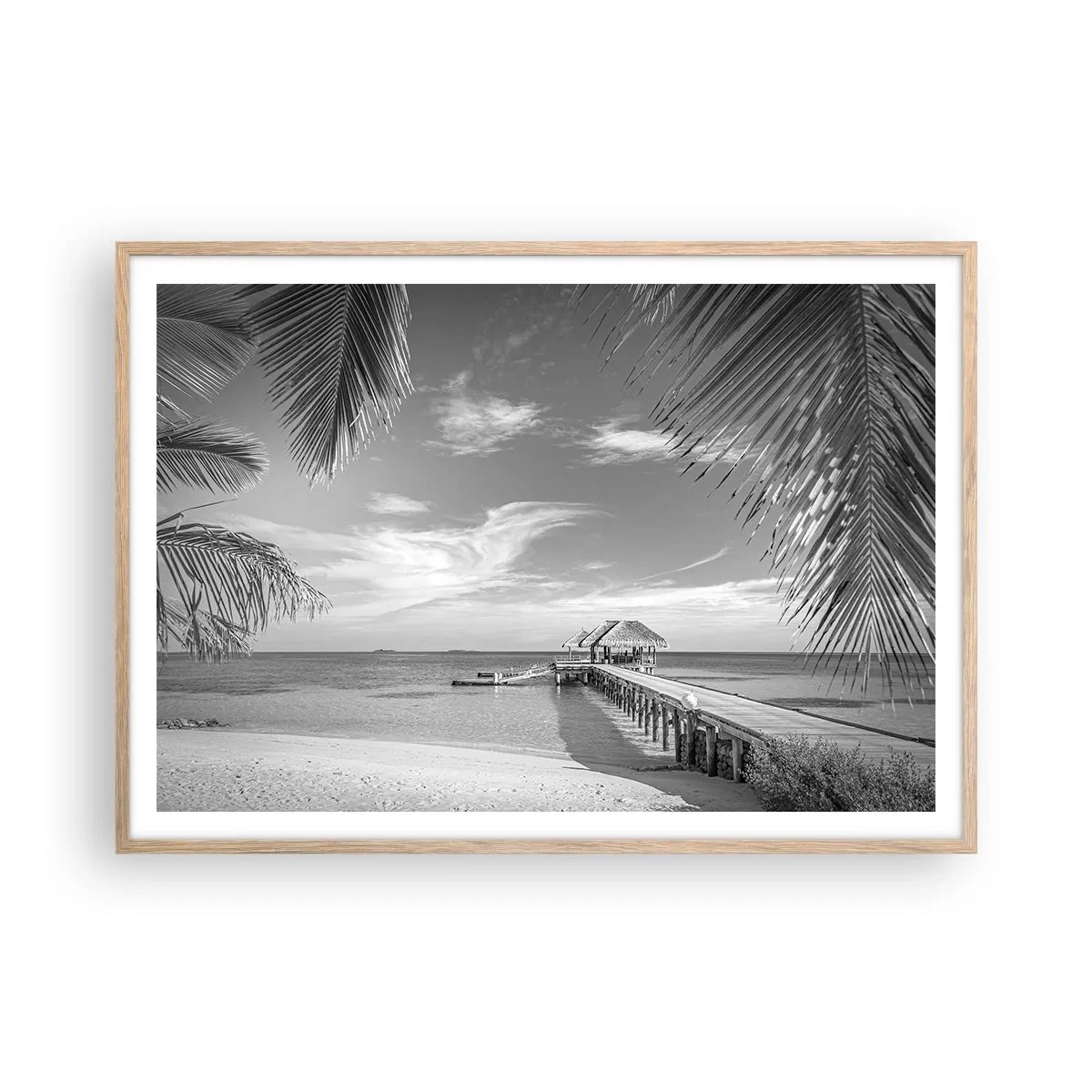 Affiche dans un chêne clair - Poster - Souvenirs ou rêve? - 100x70 cm