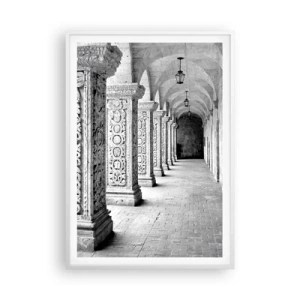 Affiche dans un cadre blanc - Poster - Où cela mène-t-il…? - 70x100 cm