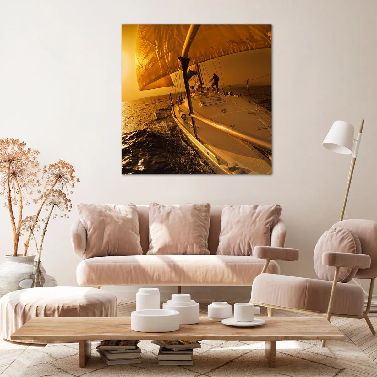 Impression sur toile - Image sur toile - Une soirée en por après une journée haute en couleurs - 40x40 cm