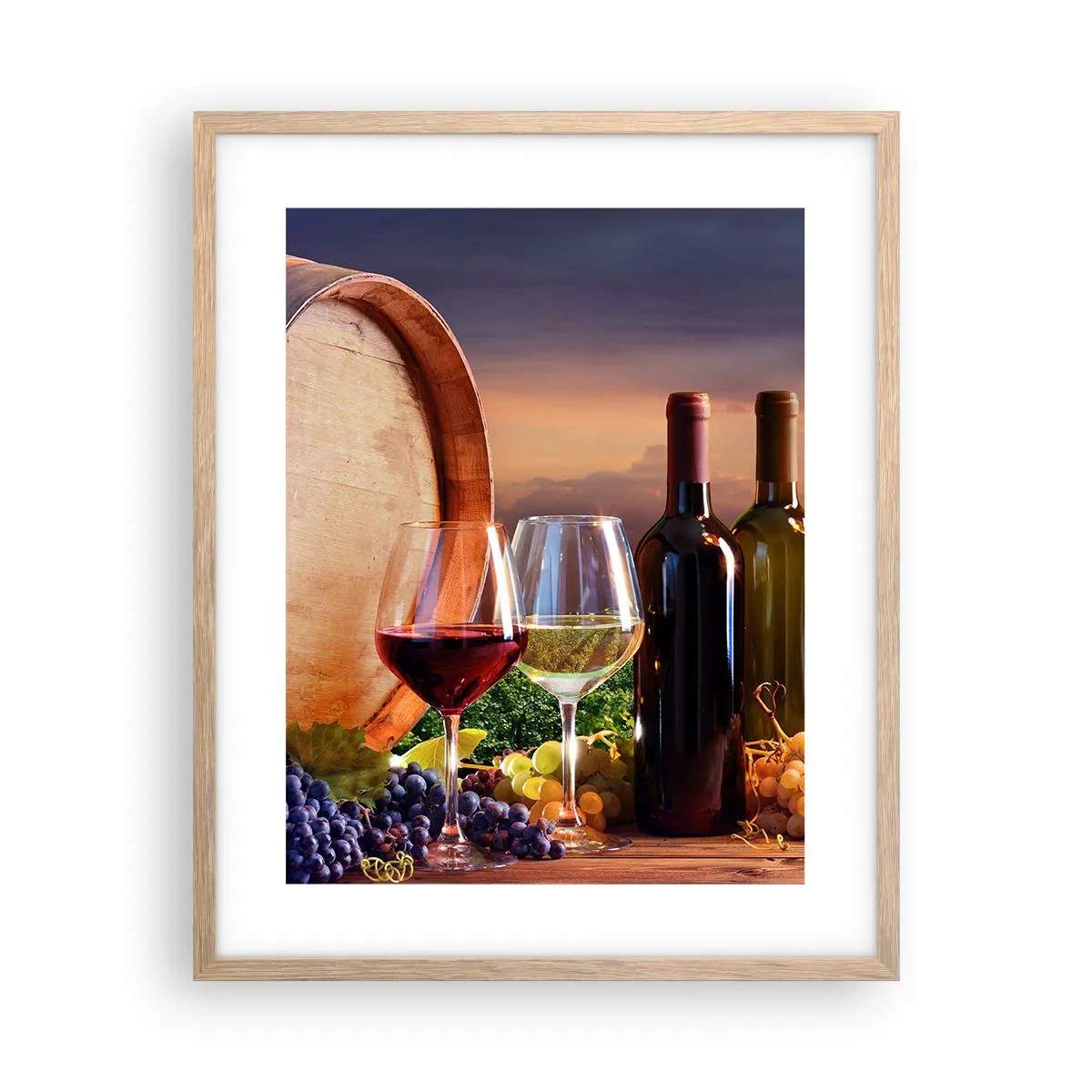 Affiche dans un chêne clair - Poster - Ici la vie a du goût - 40x50 cm