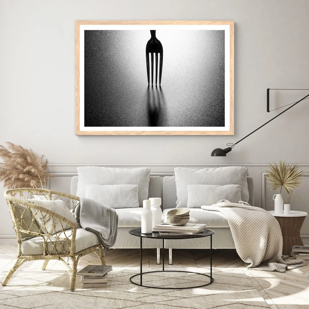 Affiche dans un chêne clair - Poster - Lumière et ombre - 100x70 cm