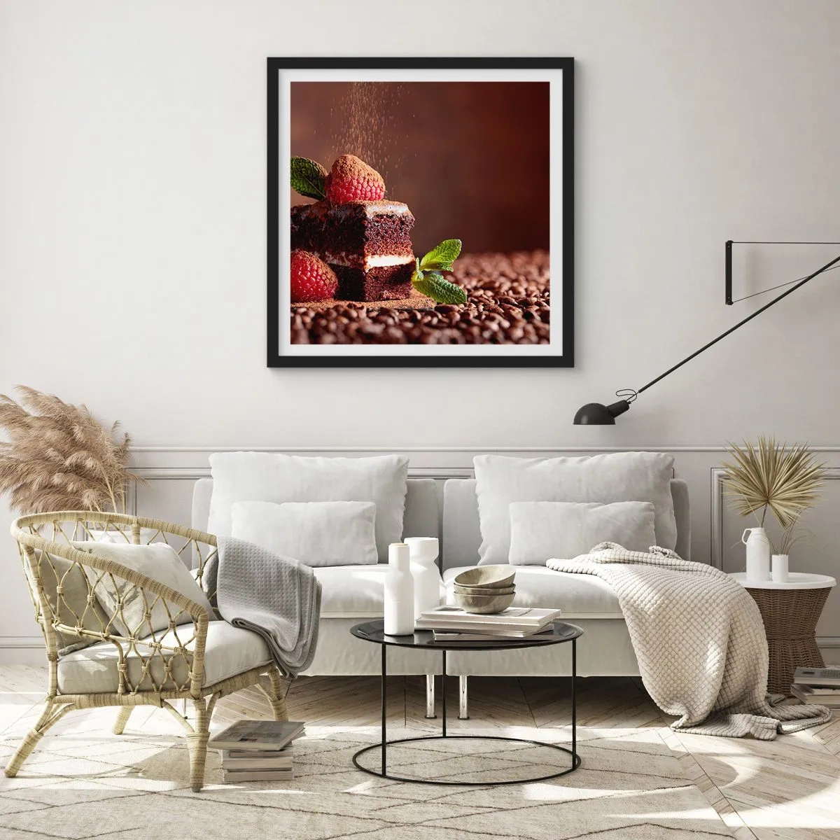 Affiche dans un cadre noir - Poster - La vie est douce - 30x30 cm