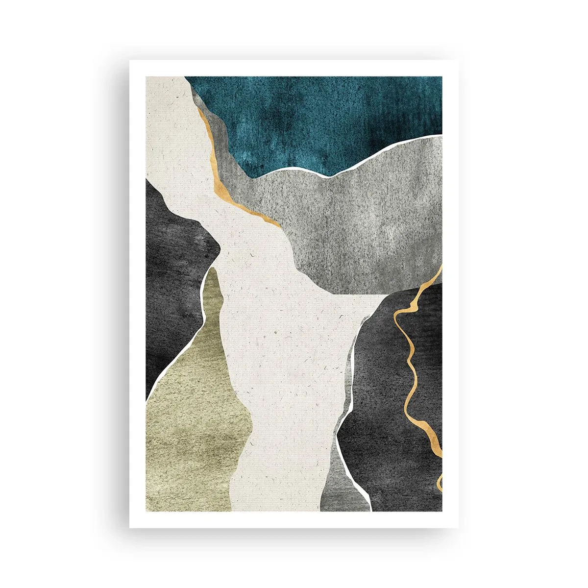 Affiche - Poster - Composition mosaïque avec un fil d'or - 70x100 cm