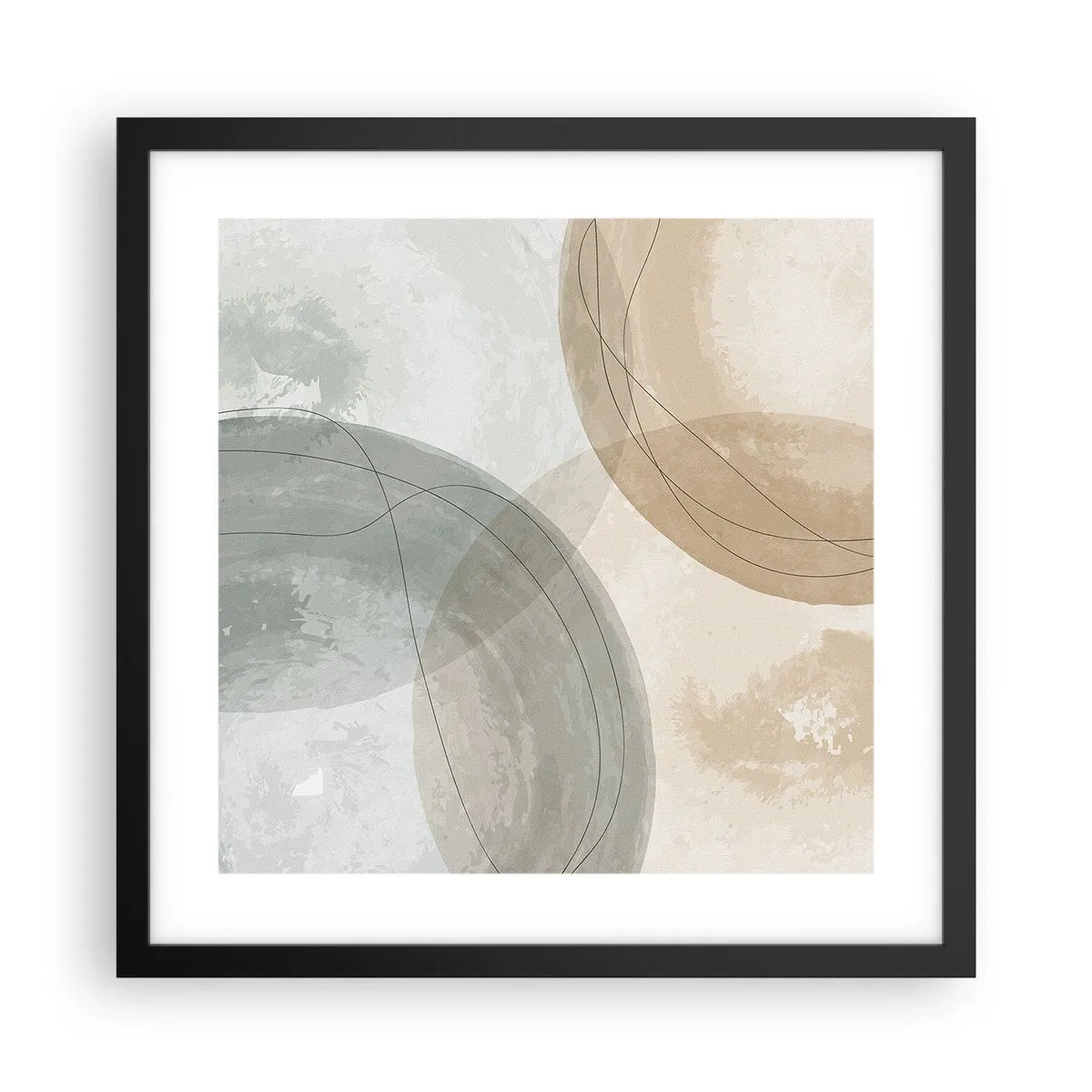 Affiche dans un cadre noir - Poster - Mondes pénétrants - 40x40 cm