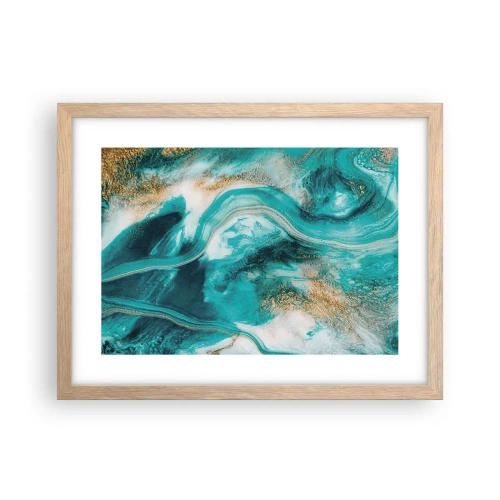 Affiche dans un chêne clair - Poster - Rivière d'or - 40x30 cm