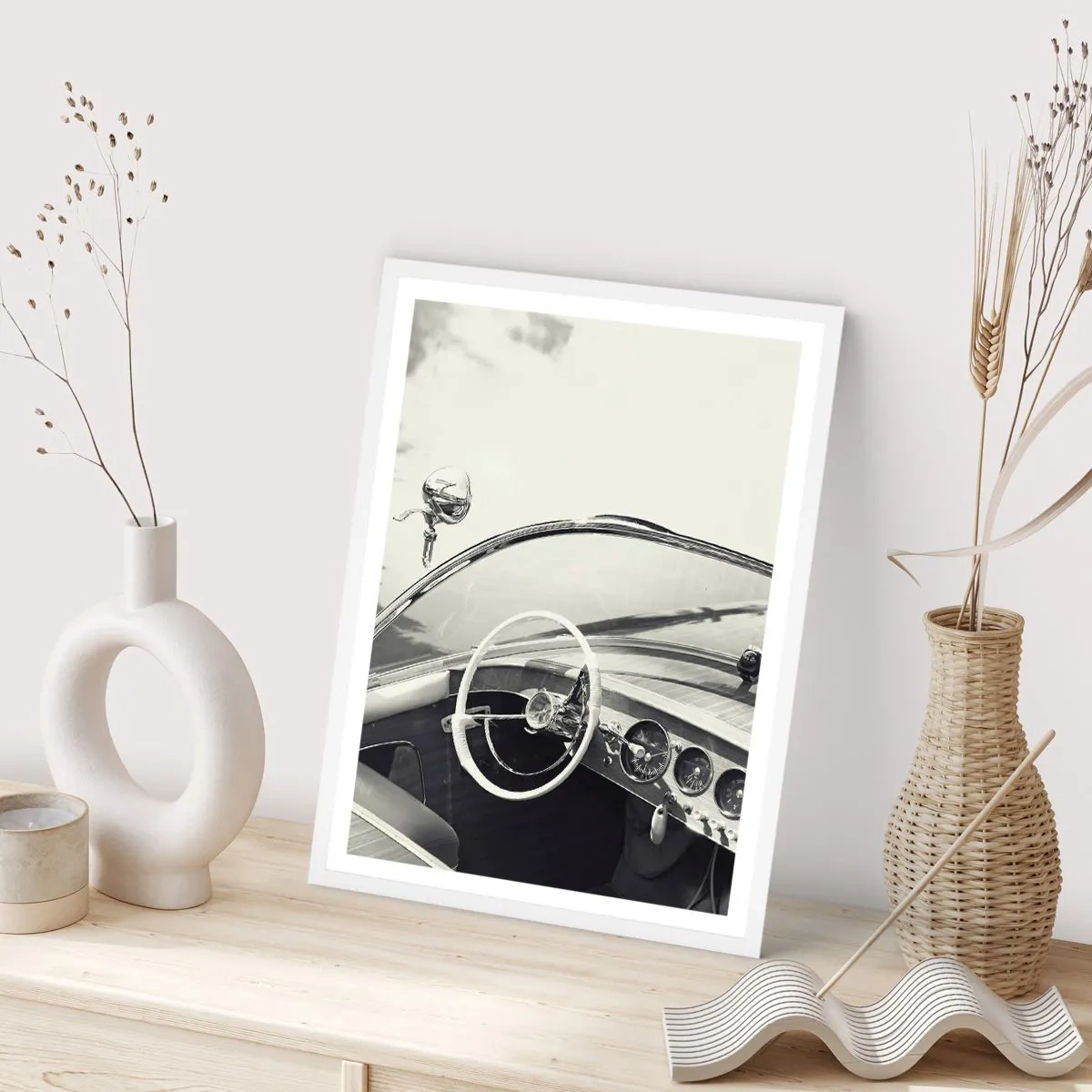 Affiche dans un cadre blanc - Poster - Temps pour riche - 30x40 cm