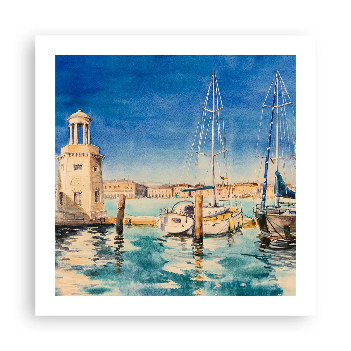 Affiche - Poster - Lagune ensoleillée - 50x50 cm