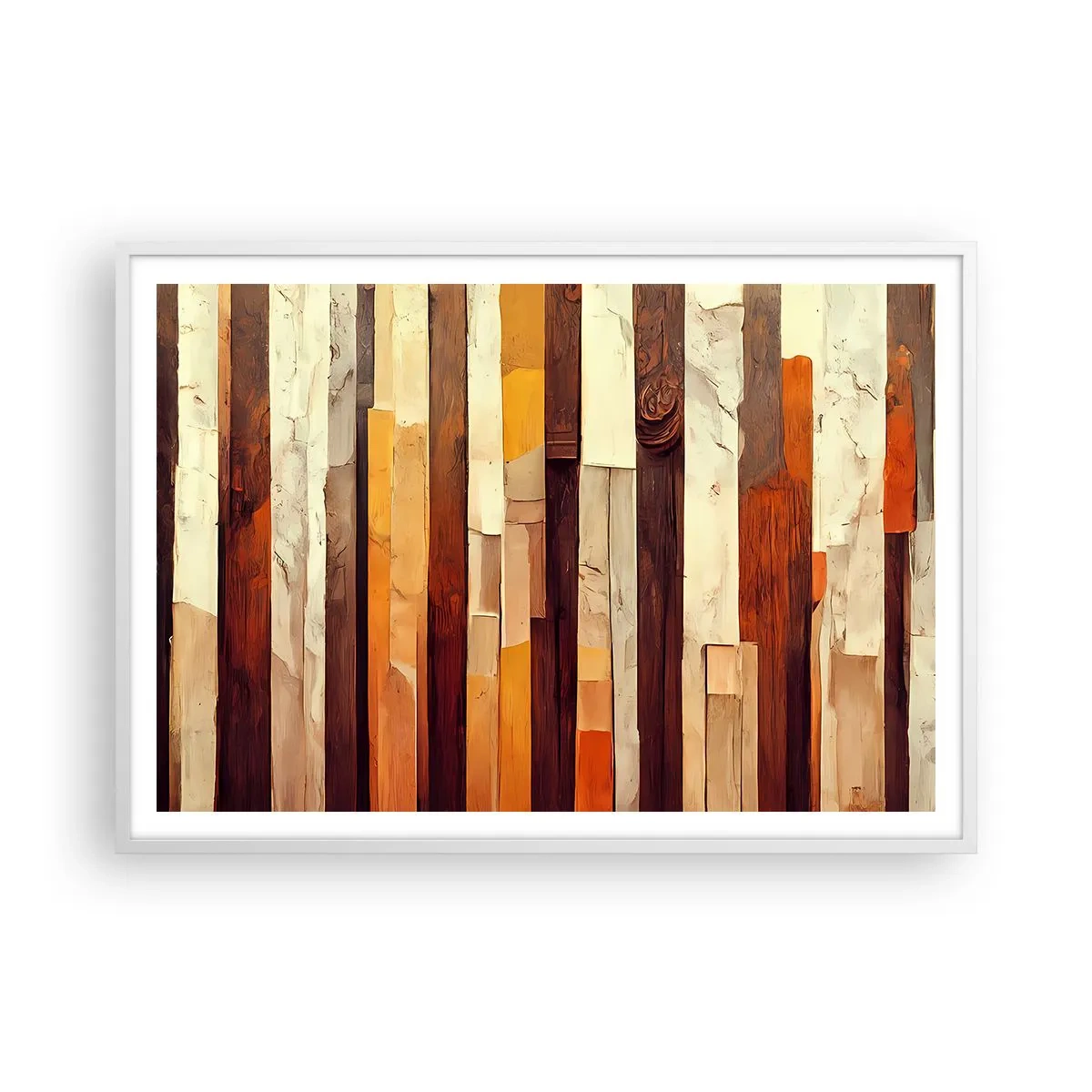 Affiche dans un cadre blanc - Poster - Hymne des arbres forestiers - 100x70 cm