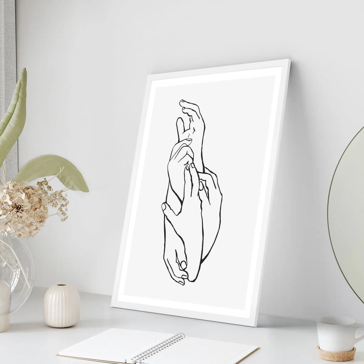 Affiche dans un cadre blanc - Poster - Bon contact - 30x40 cm