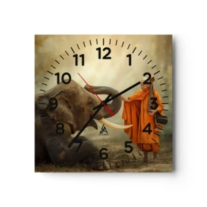 Horloge murale - Pendule murale - Rencontre en voyageant - 30x30 cm