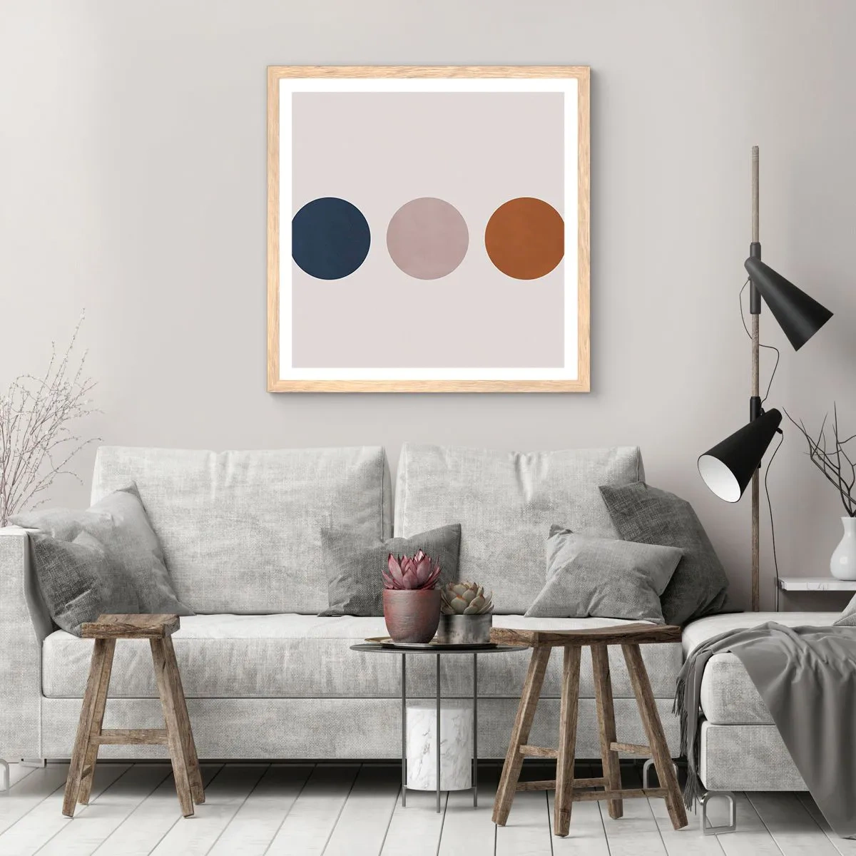 Affiche dans un chêne clair - Poster - Symbole d'excellence - 60x60 cm