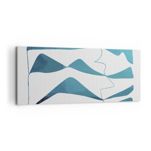 Impression sur toile - Image sur toile - Abstraction : composé turquoise - 100x40 cm