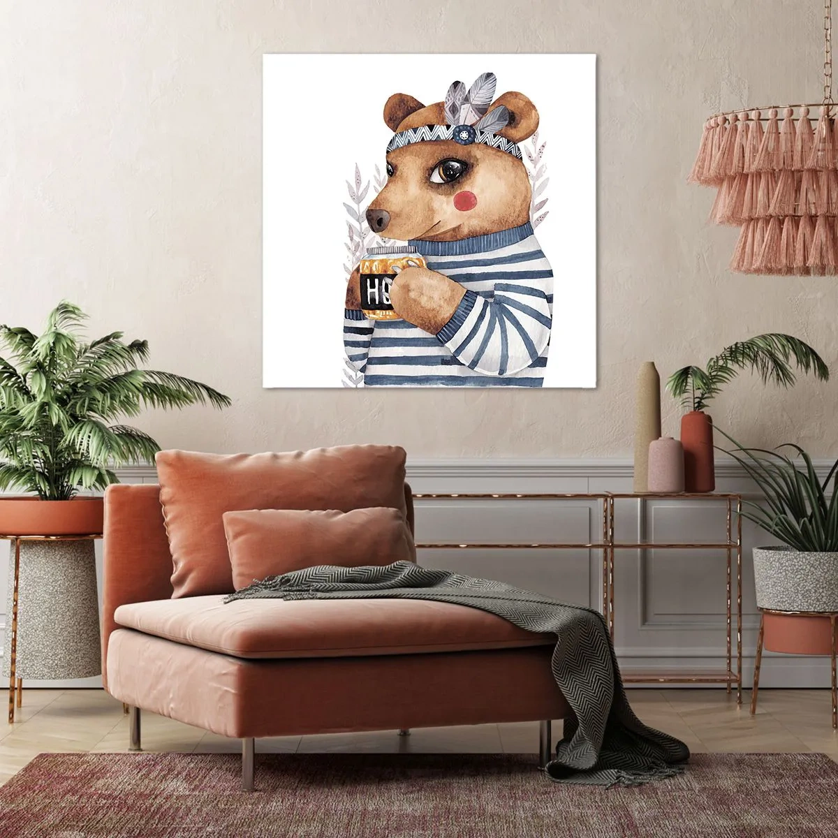Impression sur toile - Image sur toile - Un nounours trop mignon - 50x50 cm