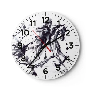 Horloge murale - Pendule murale - Chevalier noir - 40x40 cm