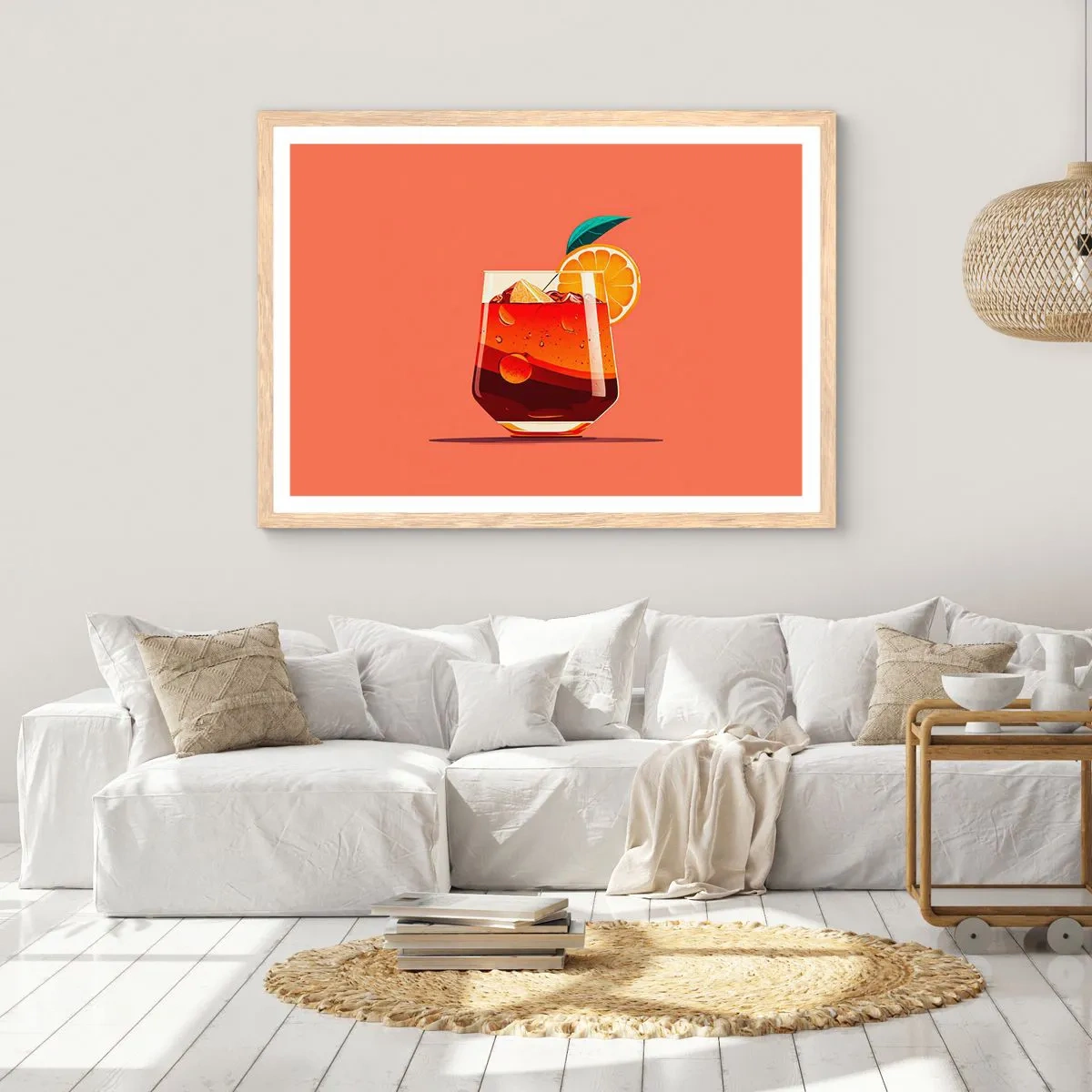 Affiche dans un chêne clair - Poster - Rafraîchissement d'été - 100x70 cm