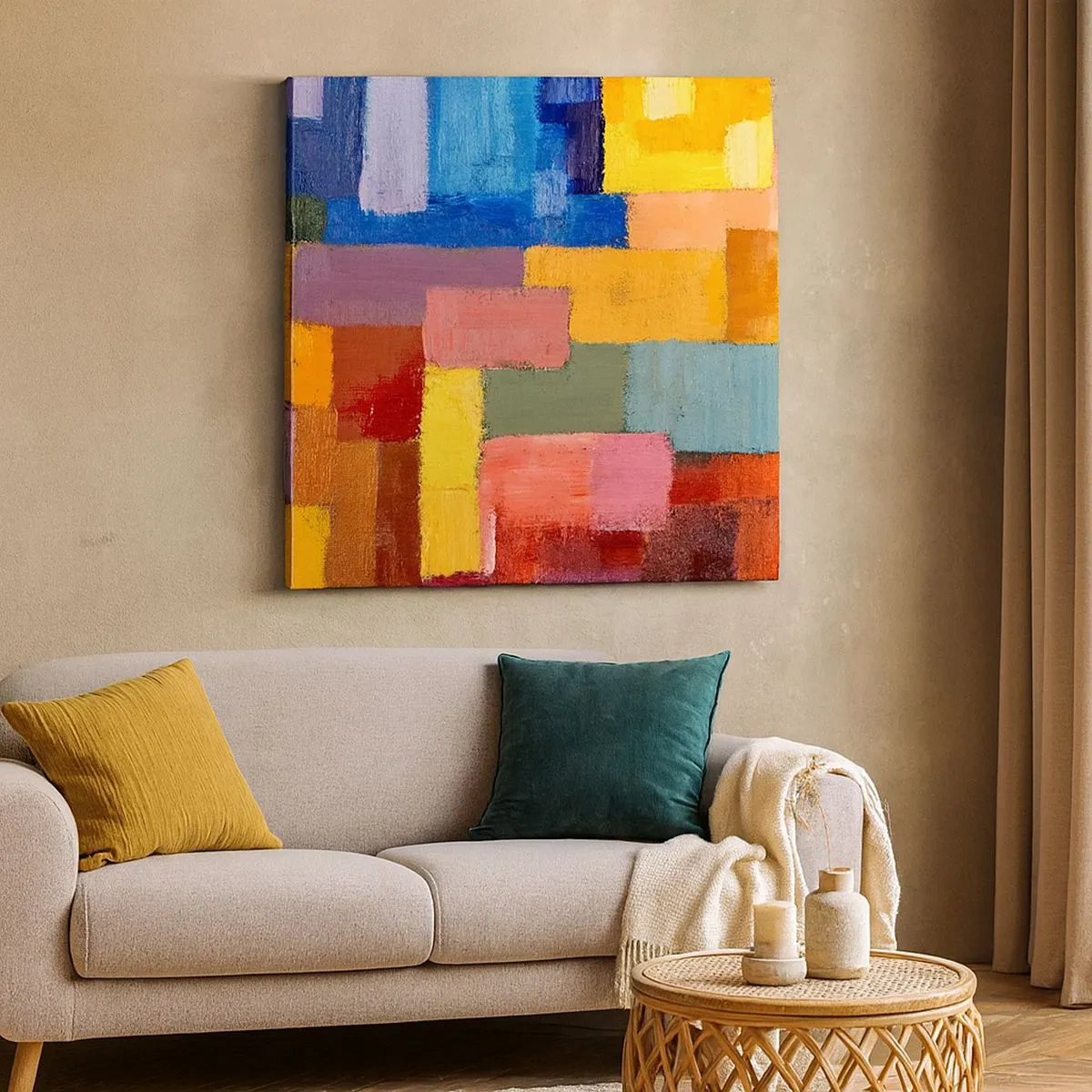 Impression sur toile - Image sur toile - Chacun est différent, tout est coloré - 30x30 cm