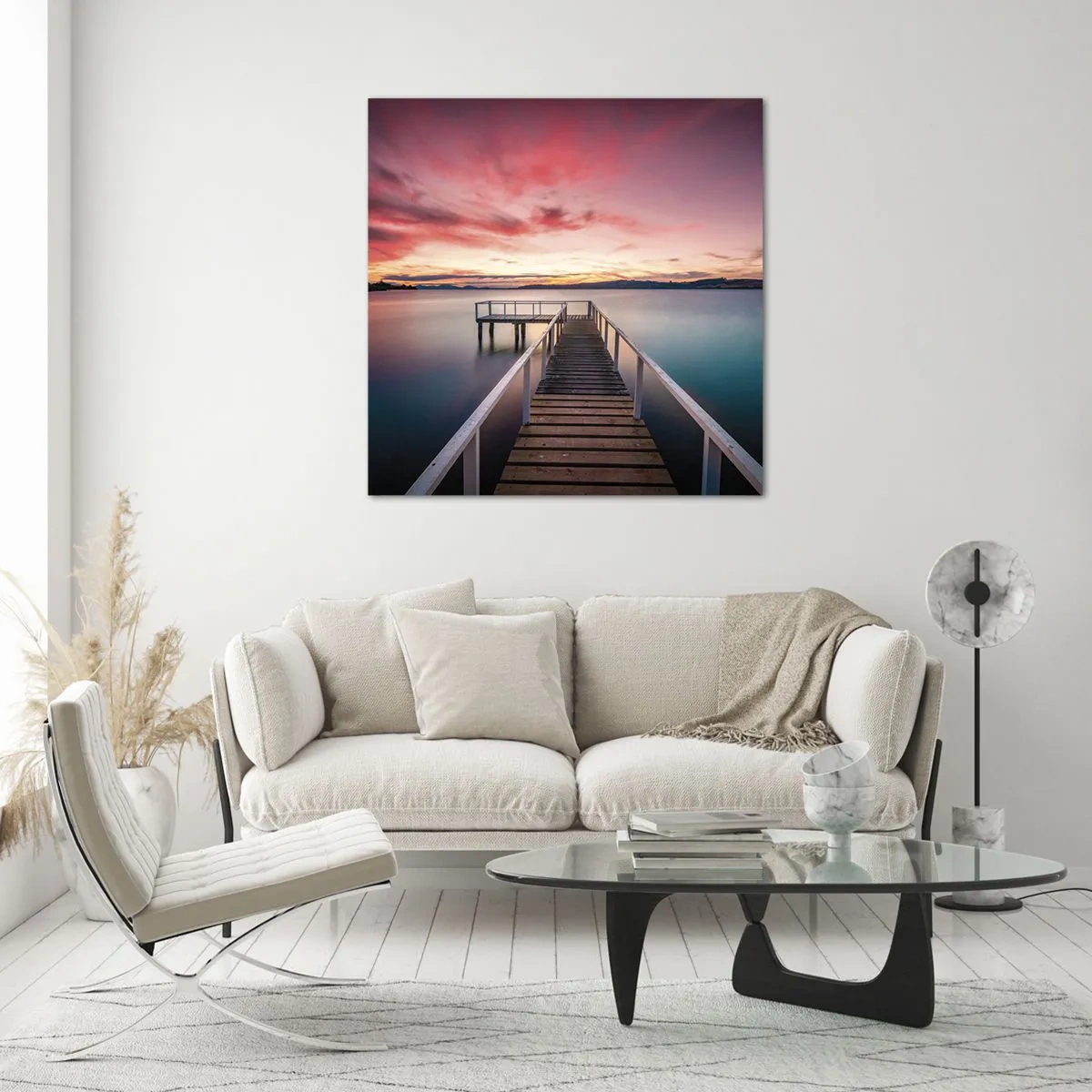 Impression sur verre - Image sur verre - La douce flamme du soir - 70x70 cm