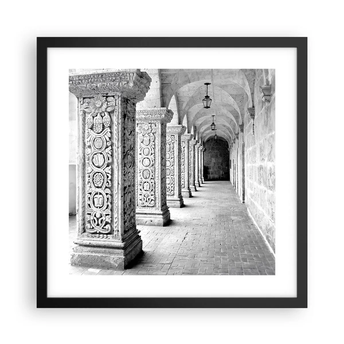 Affiche dans un cadre noir - Poster - Où cela mène-t-il…? - 40x40 cm