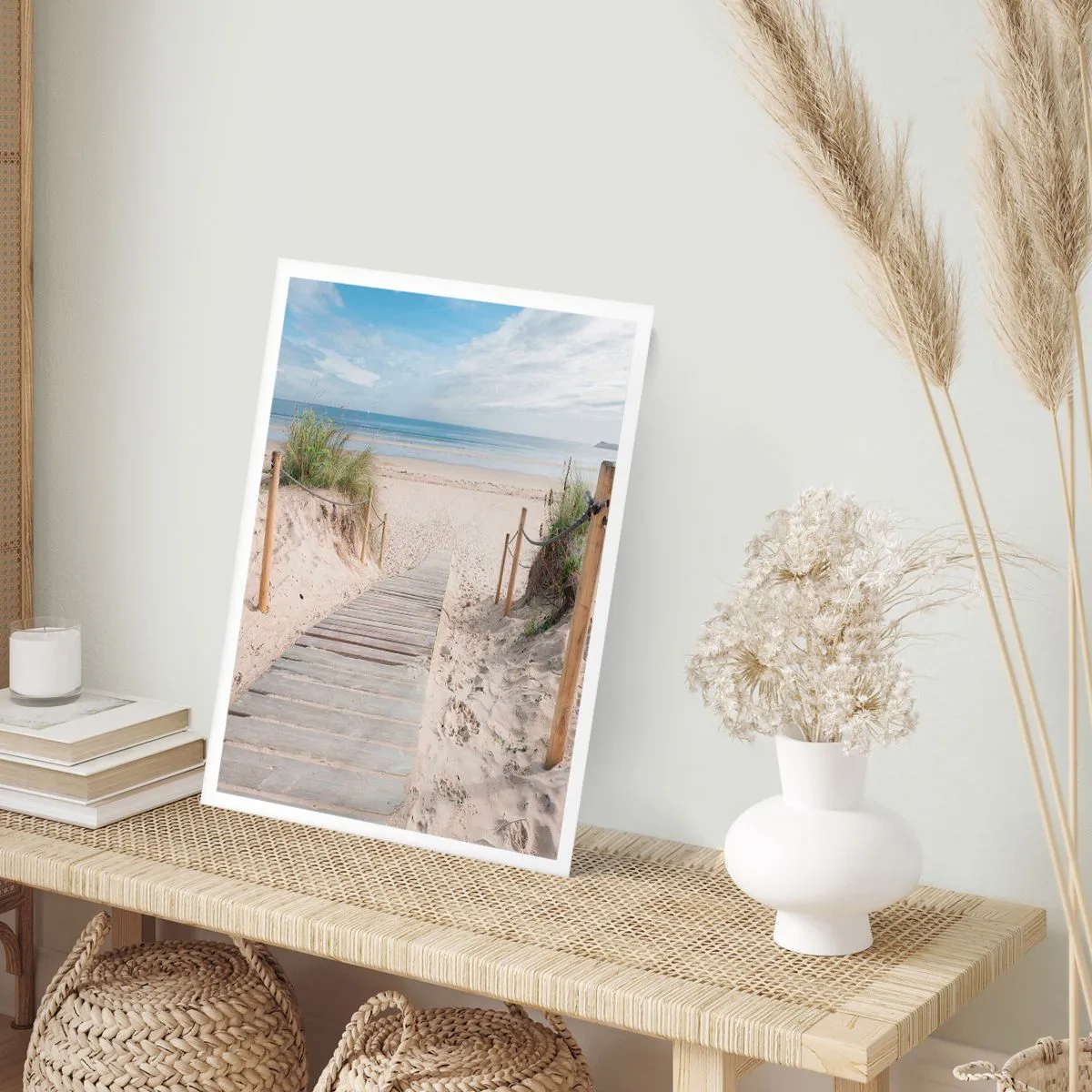 Affiche - Poster - Chemin vers la plage avec vue sur la mer - 50x70cm - A l'horizon - Décoration murale moderne pour le salon et la chambre ARTTOR