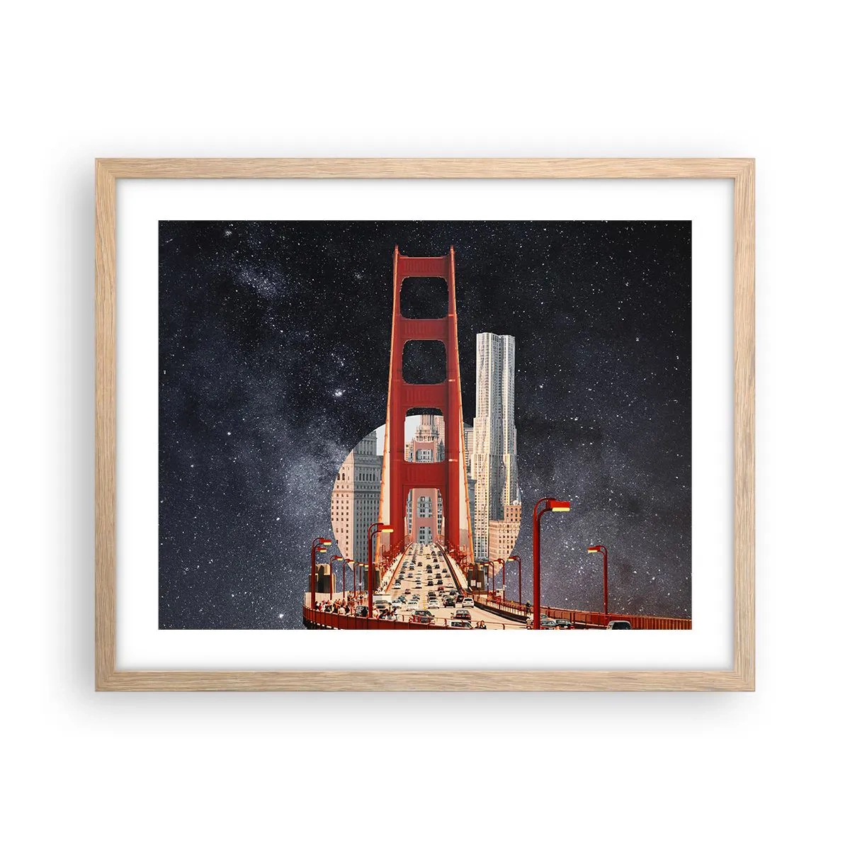 Affiche dans un chêne clair - Poster - Toujours au centre - 50x40 cm