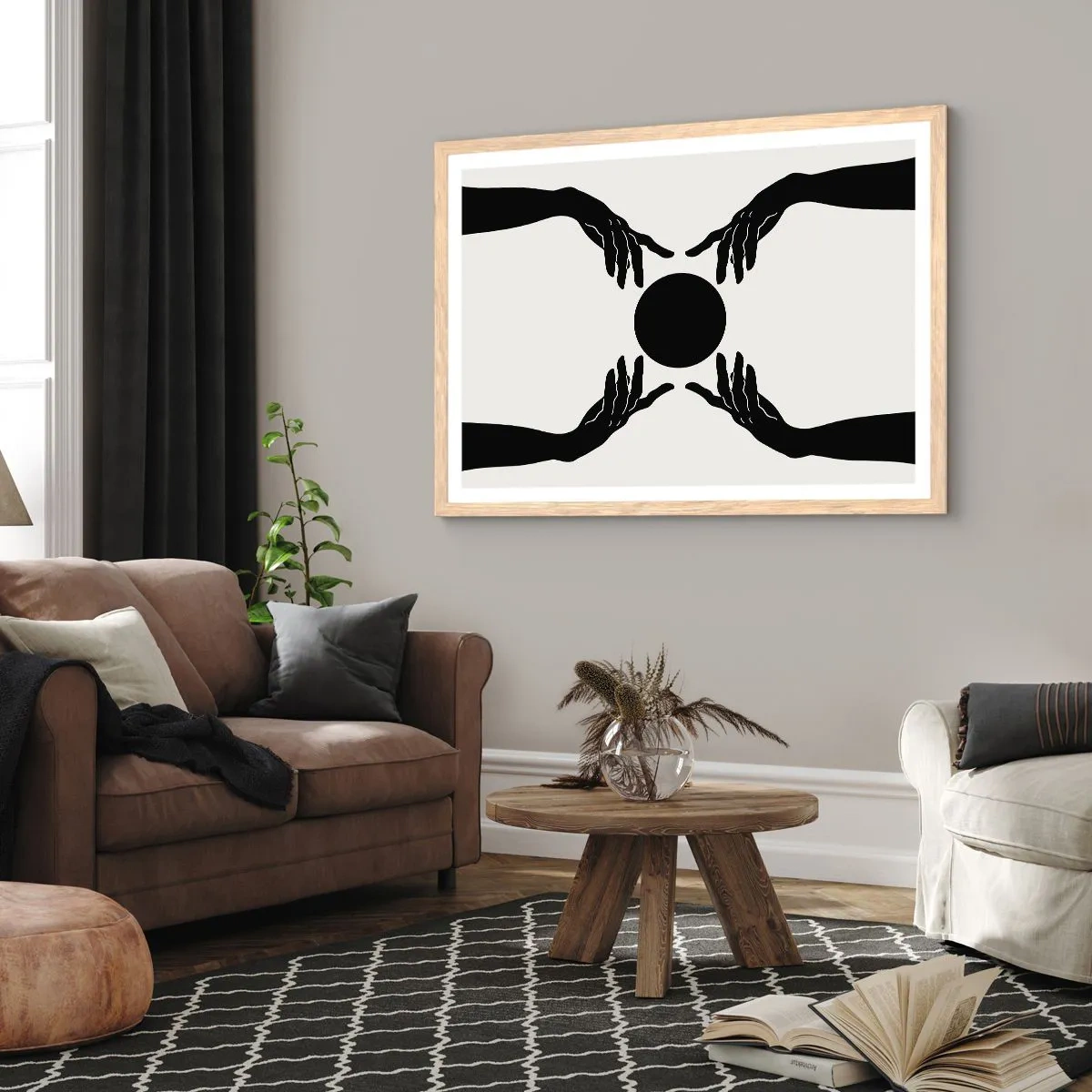 Affiche dans un chêne clair - Poster - Signe secret - 100x70 cm