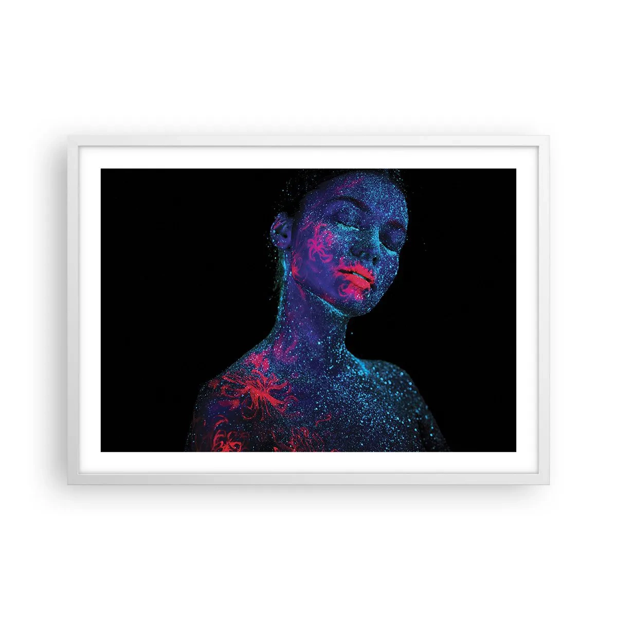 Affiche dans un cadre blanc - Poster - Dans la poussière d'étoiles - 70x50 cm