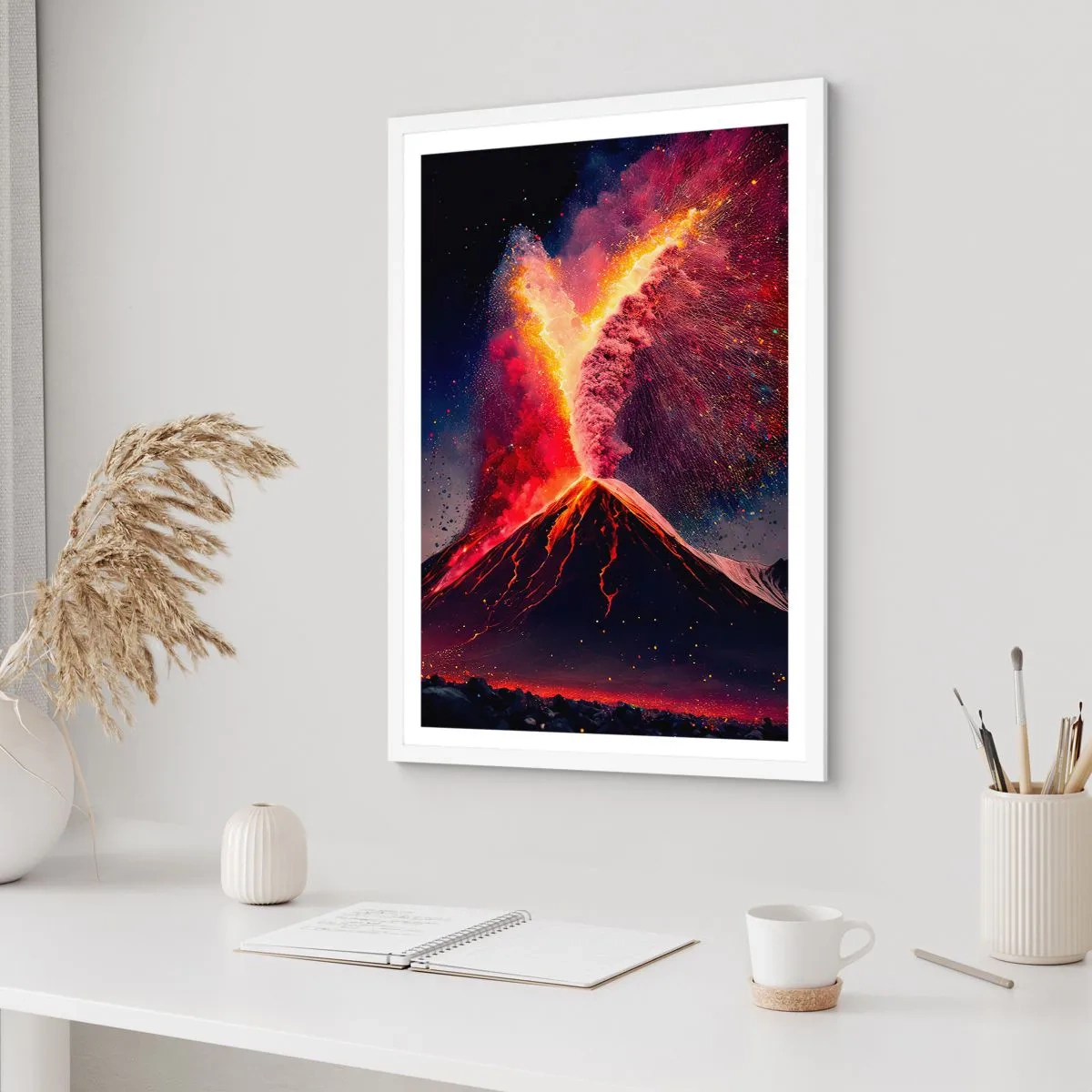 Affiche dans un cadre blanc - Poster - Beauté et horreur - 40x50 cm