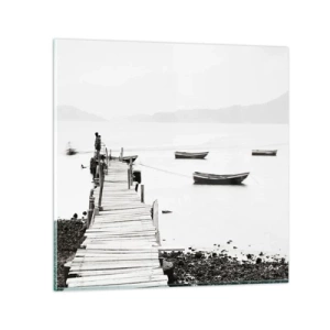 Impression sur verre - Image sur verre - Calme et propre au bord de l'eau - 60x60 cm