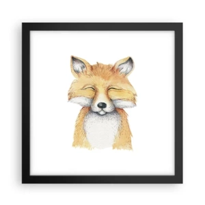 Affiche dans un cadre noir - Poster - Humeurs de renard - 30x30 cm