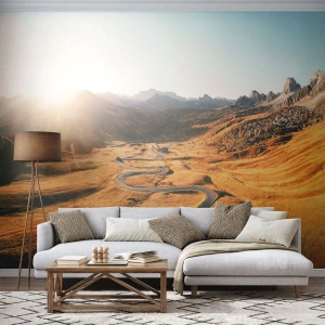 Papier Peint Autocollant Deluxe Sticker - Dans une vallée dorée - Paysage, Montagnes, Italie - 100x70 cm