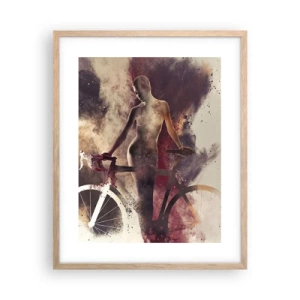 Affiche dans un chêne clair - Poster - Une âme de vélo aux formes marbrées - 40x50 cm