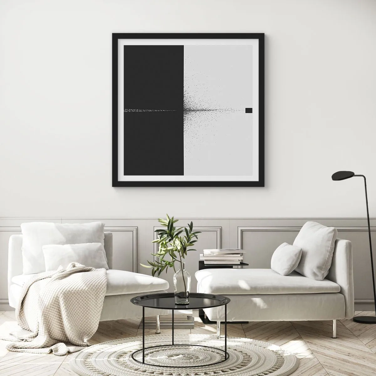 Affiche dans un cadre noir - Poster - Droit au but - 30x30 cm