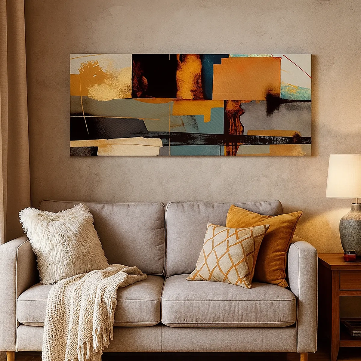 Impression sur toile - Image sur toile - Abstraction – lumière et ombre - 30x30 cm