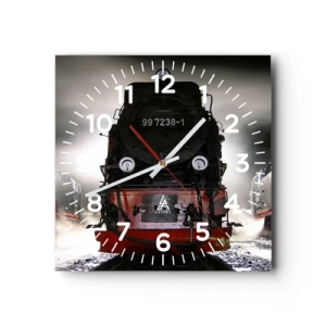 Horloge murale - Pendule murale - Il se lève et siffle, halète et souffle - 40x40 cm