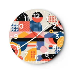 Horloge murale - Pendule murale - Composition : jouer - 40x40 cm