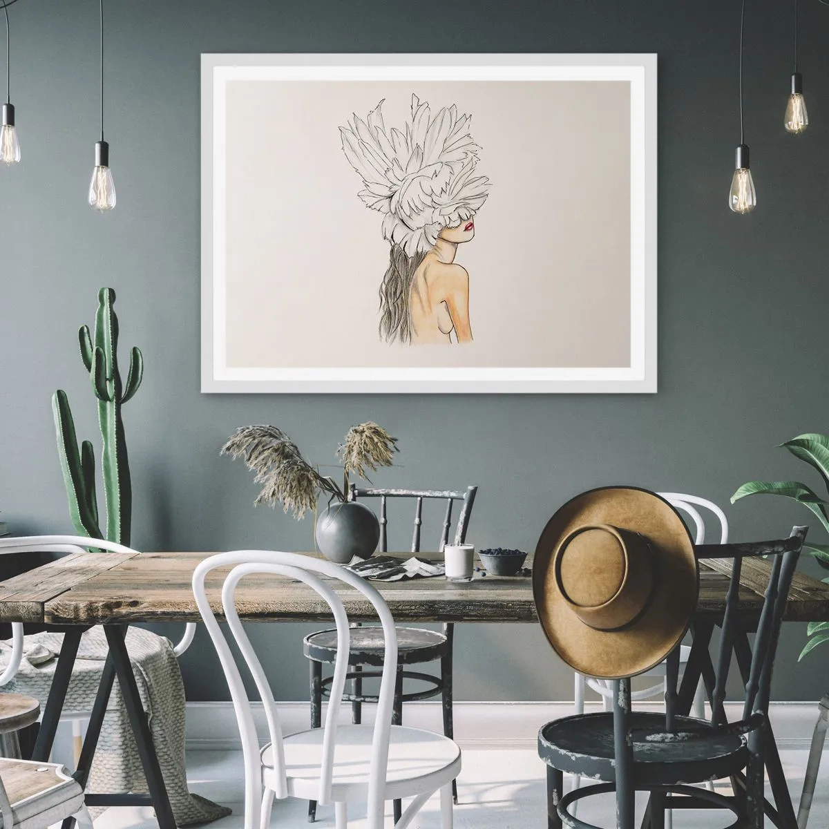 Affiche dans un cadre blanc - Poster - Beauté couronnée - 70x50 cm