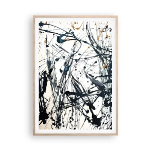 Affiche dans un chêne clair - Poster - Abstraction expressionniste - 70x100 cm